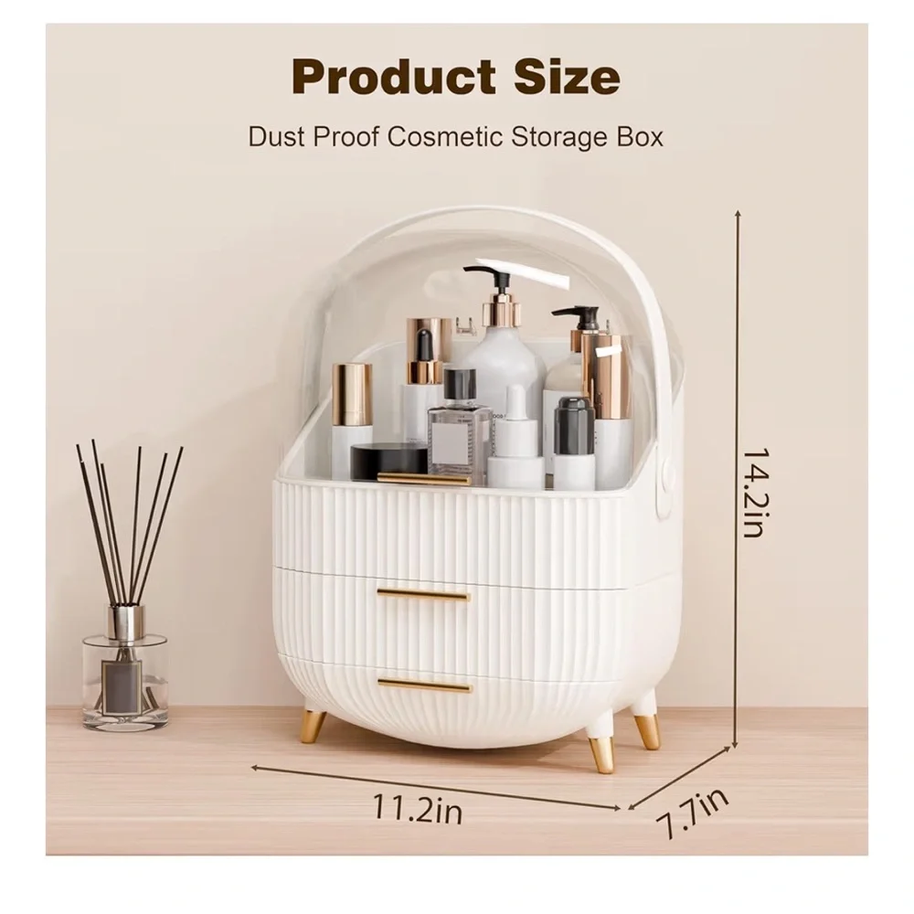 White and Clear Storage Organizer with Drawers